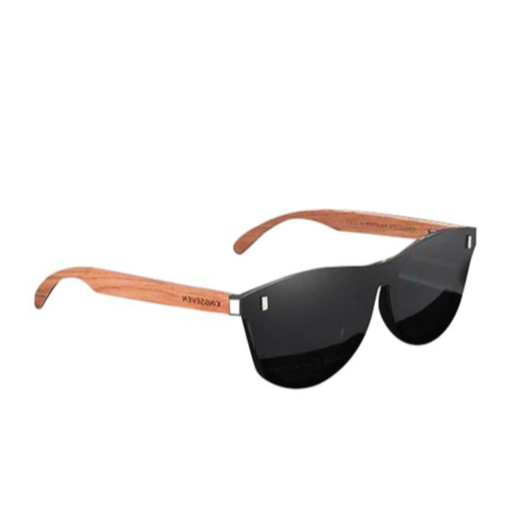 KingSeven Black Oculos Sunglasses - Zonnebril Heren - UV400 en Polarisatie Filter - Bamboe