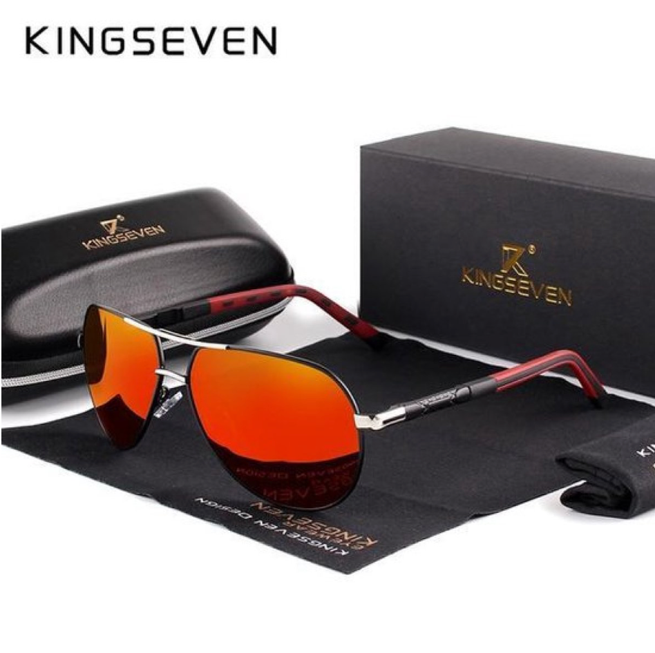 KingSeven Redstar - Pilotenbril met UV400 en polarisatie filter - Z68