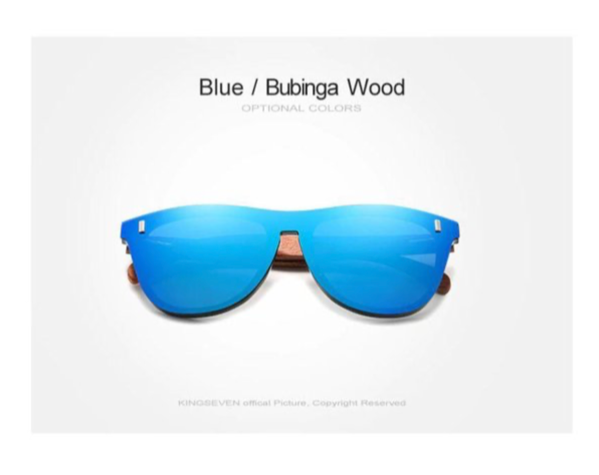 KingSeven Zonnebril Heren - Blue Oculos Bamboo UV400 en Polarisatie Filter