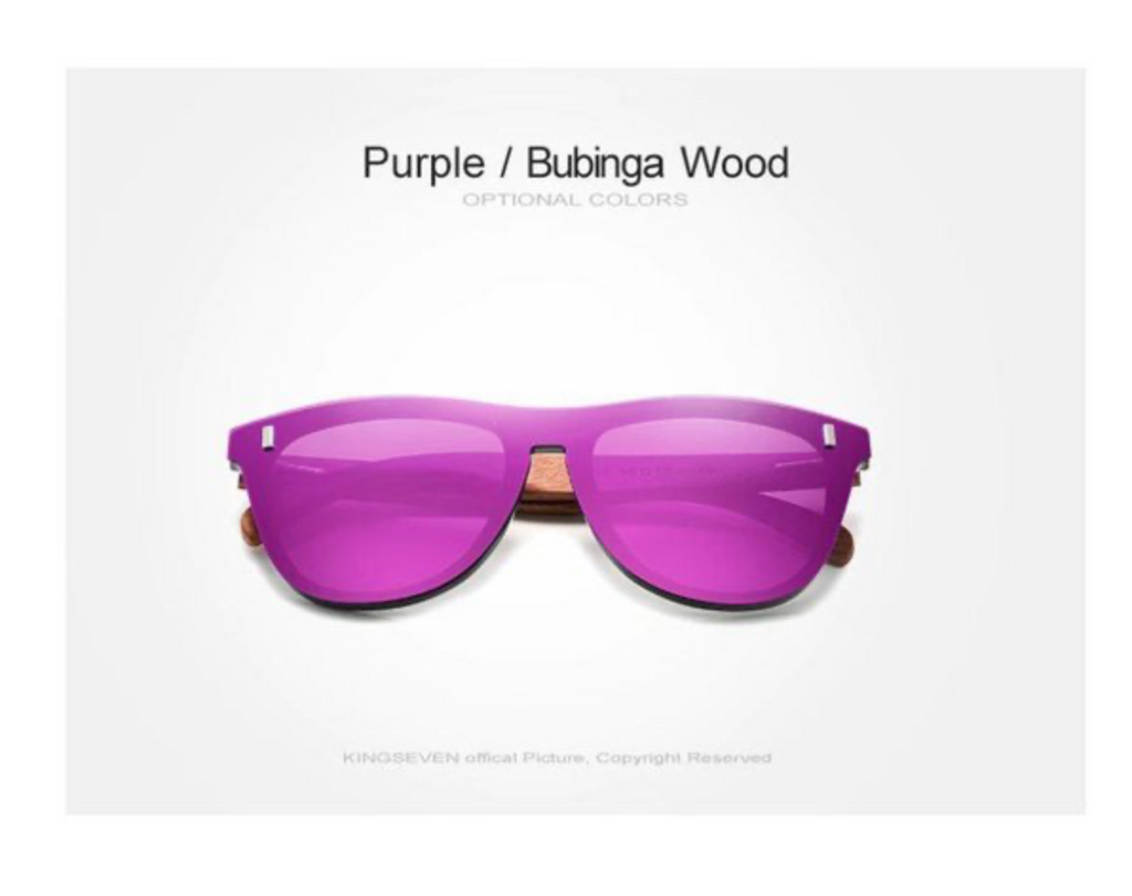KingSeven - Purple Oculos Bamboo UV400 en polarisatie filter