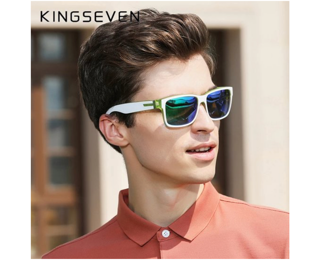 Kingseven Wayfarer Zonnebril - UV400 - Gepolariseerd - Zwart - Limited Redstar - Z1901