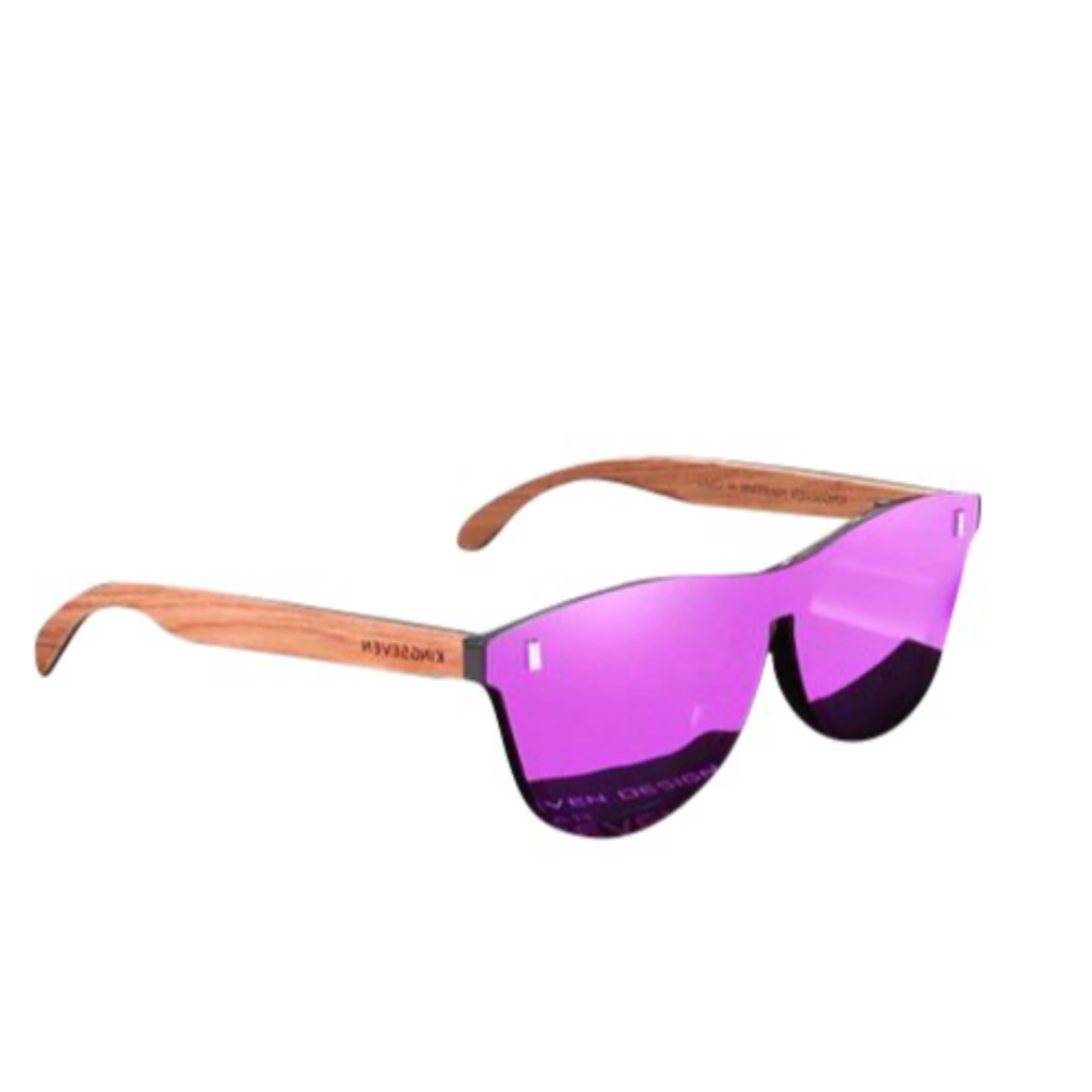 KingSeven - Purple Oculos Bamboo UV400 en polarisatie filter
