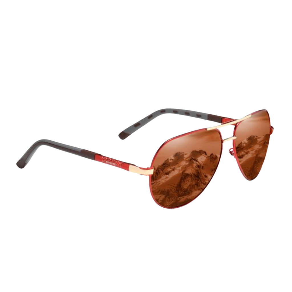 KingSeven Aviator - Trendy Piloten zonnebril met UV400 en polarisatie filter - Rood