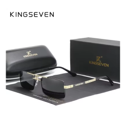 KINGSEVEN Zonnebril 760 - Goudkleurig-Grijs - Heren - Vrouwen - Gepolariseerd - UV400 - Vintage