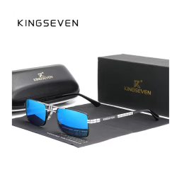 KINGSEVEN Zonnebril 760 - Spiegel Blauw - Heren - Vrouwen - Gepolariseerd - UV400 - Vintage