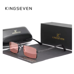 KINGSEVEN Zonnebril 760 - Helder Roze - Heren - Vrouwen - Gepolariseerd - UV400 - Vintage