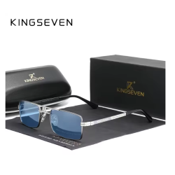 KINGSEVEN Zonnebril 760 - Helder Blauw - Heren - Vrouwen - Gepolariseerd - UV400 - Vintage