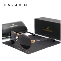 KINGSEVEN Zonnebril 7777 - Bruin-Grijs - Heren - Vrouwen - Gepolariseerd - UV400 - Piloot