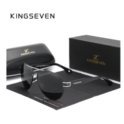 KINGSEVEN Zonnebril 7777 - Zilverkleurig-Grijs - Heren - Vrouwen - Gepolariseerd - UV400 - Piloot