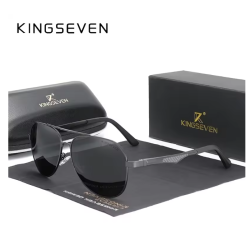 KINGSEVEN Zonnebril 7759 - Zwart-Grijs - Heren - Vrouwen - Gepolariseerd - UV400 - Piloot