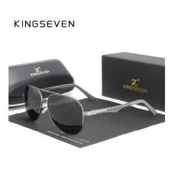 KINGSEVEN Zonnebril 7759 - Donkergrijs - Heren - Vrouwen - Gepolariseerd - UV400 - Piloot