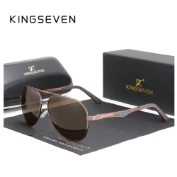 KINGSEVEN Zonnebril 7759 - Bruin - Heren - Vrouwen - Gepolariseerd - UV400 - Piloot