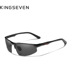 KINGSEVEN Zonnebril 9121 - Zwart-Grijs - Heren - Vrouwen - Gepolariseerd - UV400 - Sportief