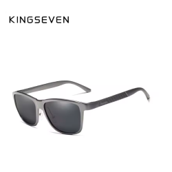KINGSEVEN Zonnebril 7189 - Donkergrijs - Heren - Vrouwen - Gepolariseerd - UV400 - Vintage