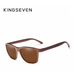 KINGSEVEN Zonnebril 7189 - Bruin - Heren - Vrouwen - Gepolariseerd - UV400 - Vintage