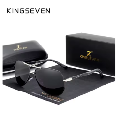 KINGSEVEN Zonnebril 7252 - Zwart-Grijs - Heren - Vrouwen - Gepolariseerd - UV400 - Piloot