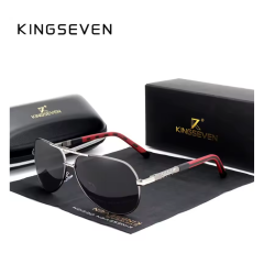 KINGSEVEN Zonnebril 7252 - Donkergrijs - Heren - Vrouwen - Gepolariseerd - UV400 - Piloot