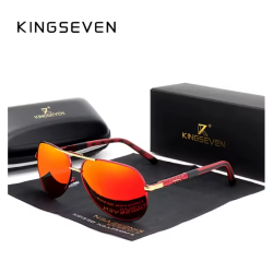 KINGSEVEN Zonnebril 7252 - Spiegelend Rood - Heren - Vrouwen - Gepolariseerd - UV400 - Piloot