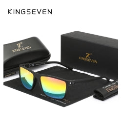 KINGSEVEN Zonnebril 755 - Zwart-Meer�kleurig - Heren - Vrouwen - Gepolariseerd - UV400 - Rechthoek
