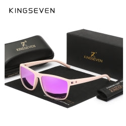 KINGSEVEN Zonnebril 755 - Roze - Heren - Vrouwen - Gepolariseerd - UV400 - Rechthoek