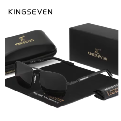 KINGSEVEN Zonnebril 9201 - Zwart-Grijs - Heren - Vrouwen - Gepolariseerd - UV400 - Luipaard - Spiegelend - Rechthoek