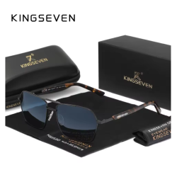 KINGSEVEN Zonnebril 9201 - Gradi�nt-Blauw - Heren - Vrouwen - Gepolariseerd - UV400 - Luipaard - Spiegelend - Rechthoek