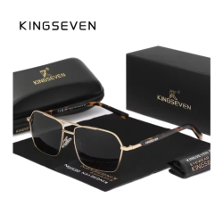 KINGSEVEN Zonnebril 9201 - Luipaard-Grijs - Heren - Vrouwen - Gepolariseerd - UV400 - Spiegelend - Rechthoek