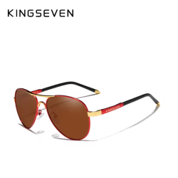 KINGSEVEN Zonnebril 7503 - Rood-Bruin - Heren - Vrouwen - Gepolariseerd - UV400 - Sportief