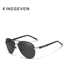 KINGSEVEN Zonnebril 7503 - Zilverkleurig-Grijs - Heren - Vrouwen - Gepolariseerd - UV400 - Sportief