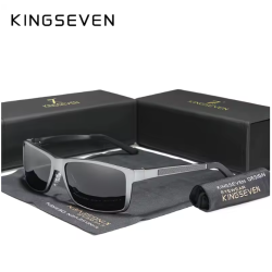 KINGSEVEN Zonnebril 7021 - Donkergrijs - Heren - Vrouwen - Gepolariseerd - UV400 - Rechthoek
