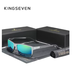 KINGSEVEN Zonnebril 7021 - Donkergroen - Heren - Vrouwen - Gepolariseerd - UV400 - Rechthoek