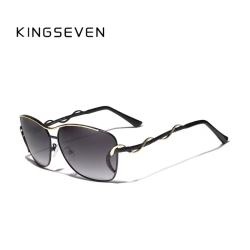 KINGSEVEN Zonnebril 7010 - Zwart - Dames - Gepolariseerd - UV400 - Vlinder