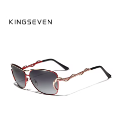 KINGSEVEN Zonnebril 7010 - Rood - Dames - Gepolariseerd - UV400 - Vlinder